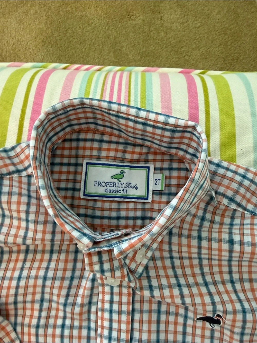 Kids Size 2T Properly Tied Classic  Fit  LS Shirt